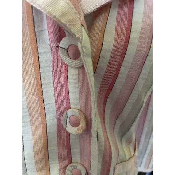 Lily Size Small‎ Blazer Pinstrike Cotton Blend Pink / White / Green - Picture 2 of 6